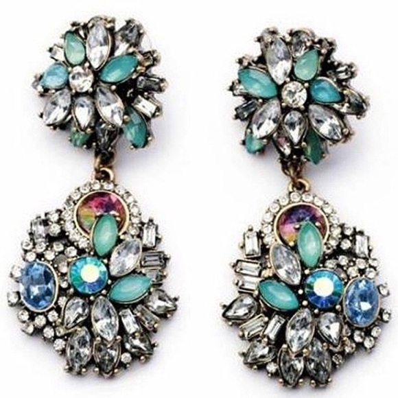 STUNNING Jeweled Statement Earings - Picture 1 of 2